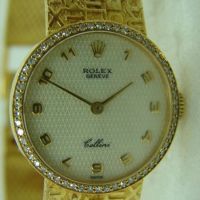 稀品 原裝 ROLEX 勞力士 5133 徹里尼 18K 女錶 原裝貝殼面 鑽圈 紀念錶帶